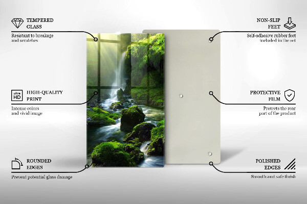 Glas Ceranfeldabdeckung Wasserfall im Dschungel