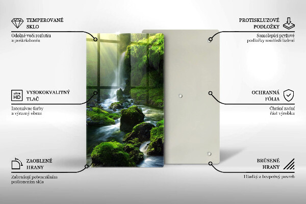 Glas Ceranfeldabdeckung Wasserfall im Dschungel