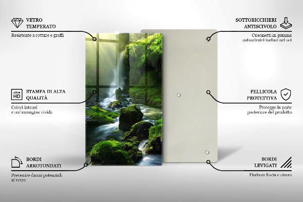 Glas Ceranfeldabdeckung Wasserfall im Dschungel