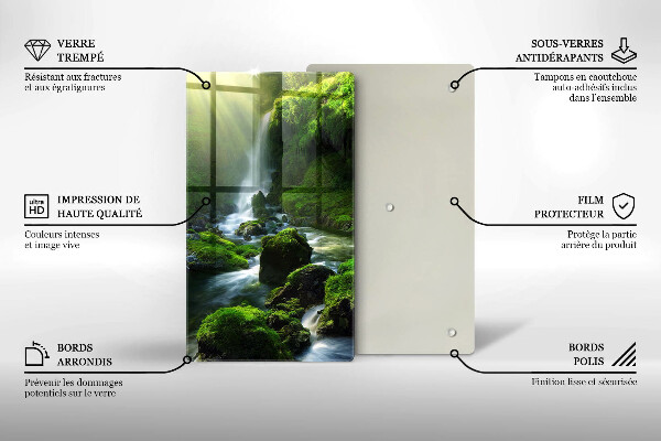 Glas Ceranfeldabdeckung Wasserfall im Dschungel