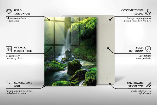 Glas Ceranfeldabdeckung Wasserfall im Dschungel