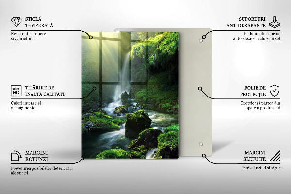 Glas Ceranfeldabdeckung Wasserfall im Dschungel
