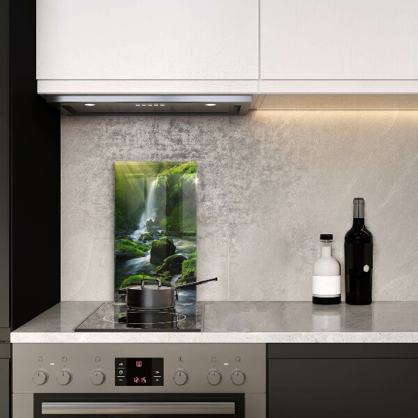 Glas Ceranfeldabdeckung Wasserfall im Dschungel