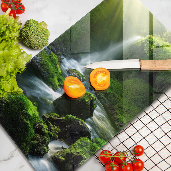 Glas Ceranfeldabdeckung Wasserfall im Dschungel