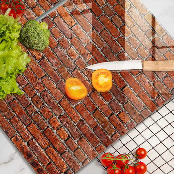 Glas Herdabdeckplatte Wand aus Backsteinmauer