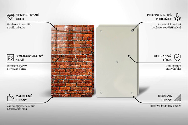 Glas Herdabdeckplatte Wand aus Backsteinmauer