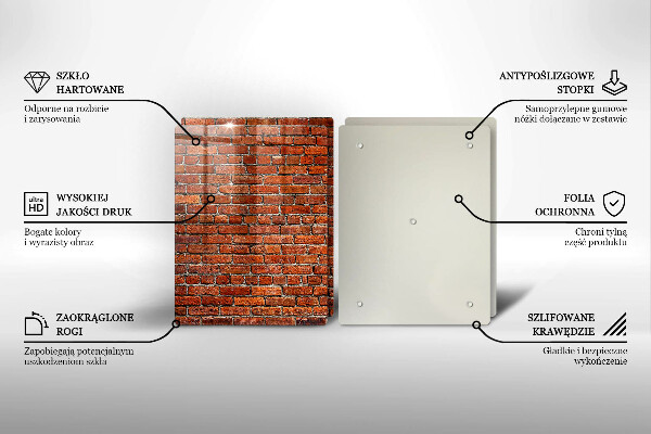 Glas Herdabdeckplatte Wand aus Backsteinmauer