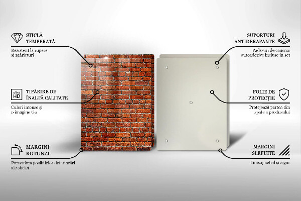Glas Herdabdeckplatte Wand aus Backsteinmauer