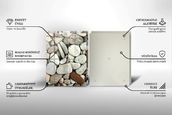 Glas Herdabdeckplatte Kleine Steine im Hintergrund