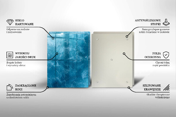 Glas Herdabdeckplatte Blaues Wasser