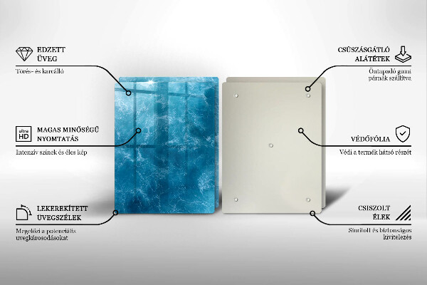 Glas Herdabdeckplatte Blaues Wasser