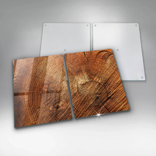 Glas Herdabdeckplatte Holzmaserung des Baumes