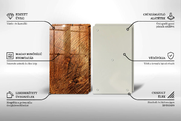 Glas Herdabdeckplatte Holzmaserung des Baumes