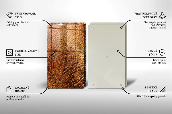 Glas Herdabdeckplatte Holzmaserung des Baumes