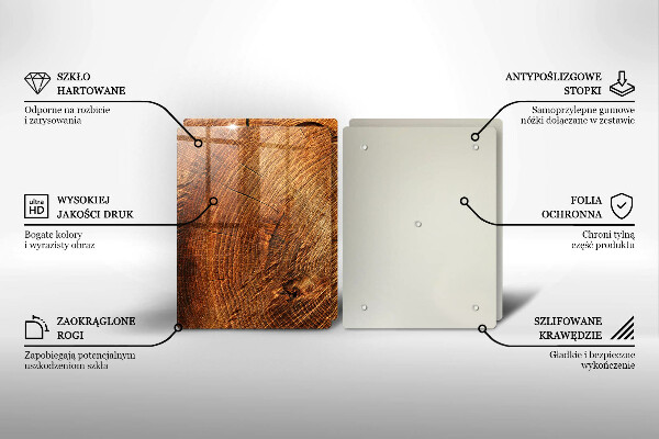 Glas Herdabdeckplatte Holzmaserung des Baumes