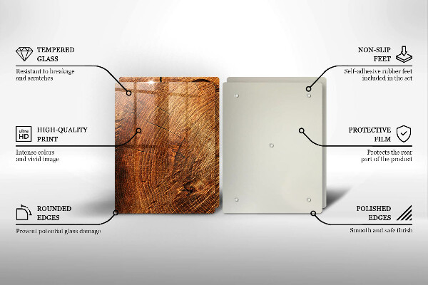 Glas Herdabdeckplatte Holzmaserung des Baumes