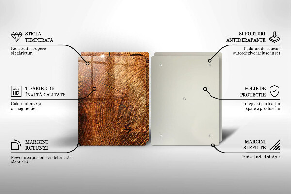 Glas Herdabdeckplatte Holzmaserung des Baumes