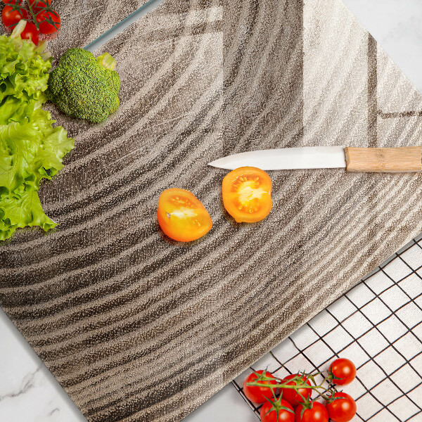 Glas Herdabdeckplatte Holzringe