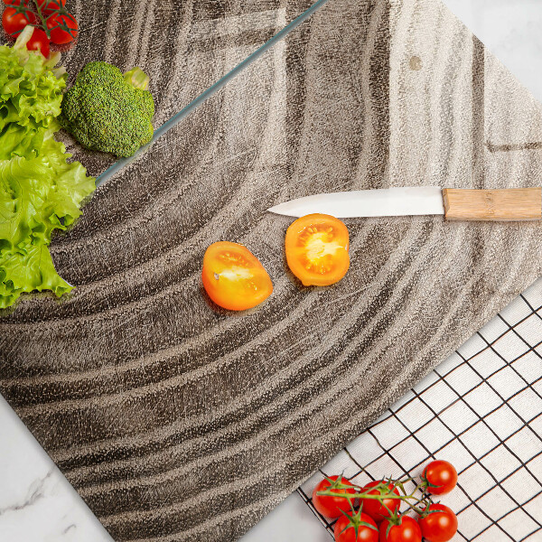 Glas Herdabdeckplatte Holzringe