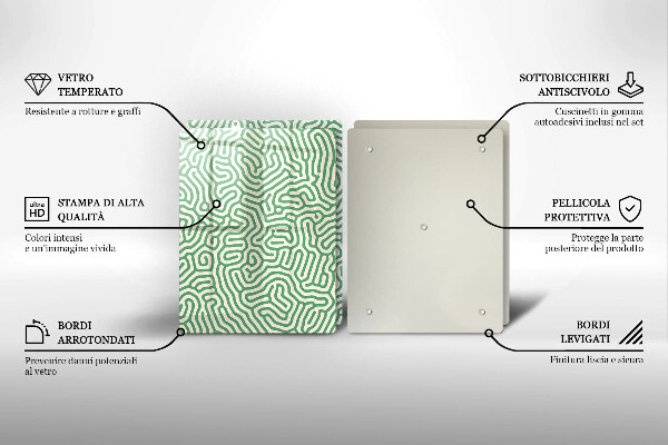 Glas Herdabdeckplatte Abstrakte Linien