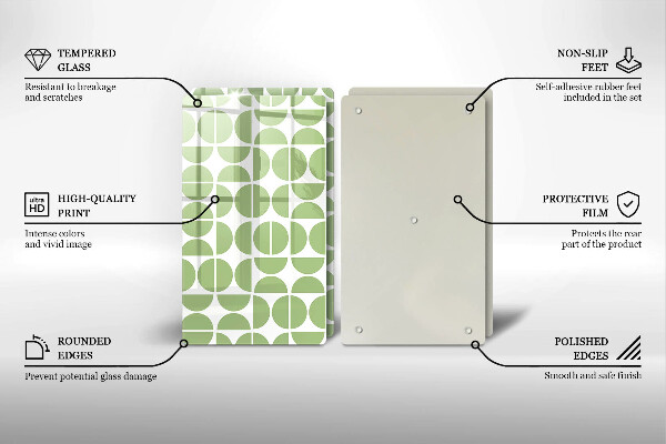 Glas Herdabdeckplatte Muster aus Boho-Formen