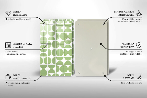 Glas Herdabdeckplatte Muster aus Boho-Formen