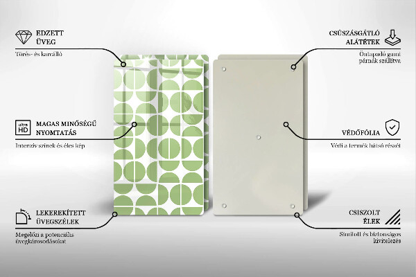 Glas Herdabdeckplatte Muster aus Boho-Formen