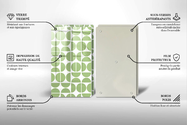 Glas Herdabdeckplatte Muster aus Boho-Formen