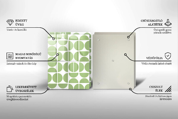 Glas Herdabdeckplatte Muster aus Boho-Formen