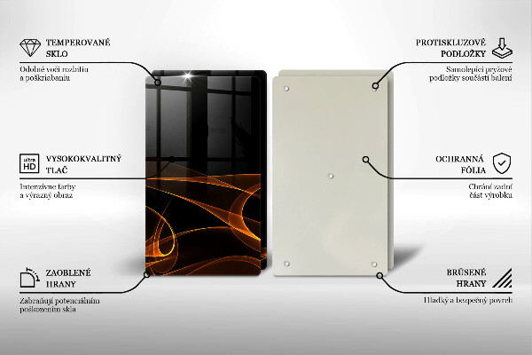 Glas Herdabdeckplatte Abstrakte Linien