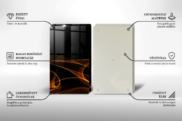Glas Herdabdeckplatte Abstrakte Linien