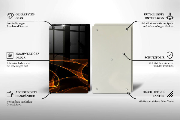 Glas Herdabdeckplatte Abstrakte Linien