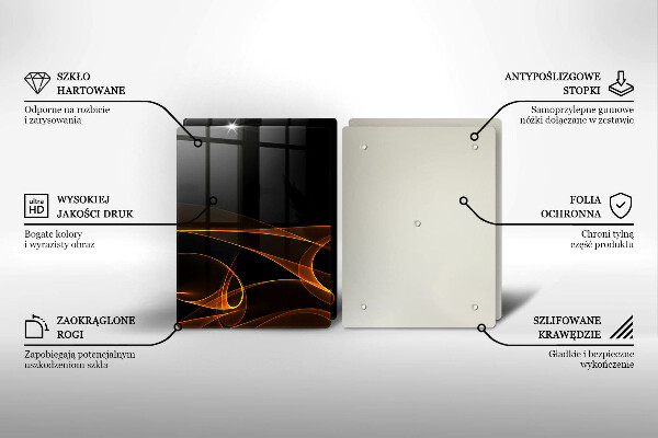 Glas Herdabdeckplatte Abstrakte Linien