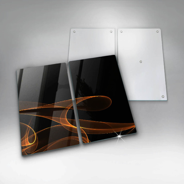 Glas Herdabdeckplatte Abstrakte Linien