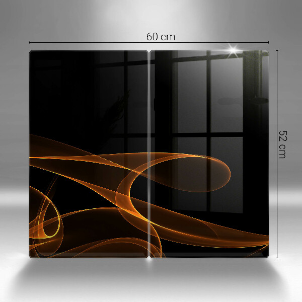 Glas Herdabdeckplatte Abstrakte Linien