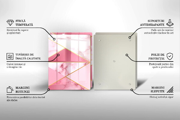 Glas Herdabdeckplatte Geometrischer Marmor