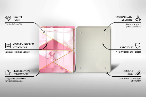 Glas Herdabdeckplatte Geometrischer Marmor