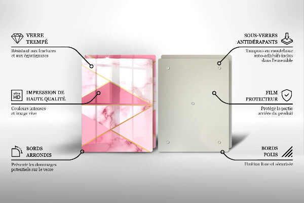Glas Herdabdeckplatte Geometrischer Marmor