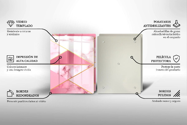 Glas Herdabdeckplatte Geometrischer Marmor