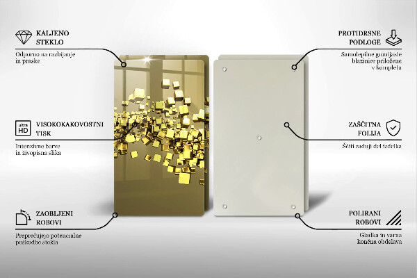 Glas Herdabdeckplatte Abstrakte 3D-Geometrie