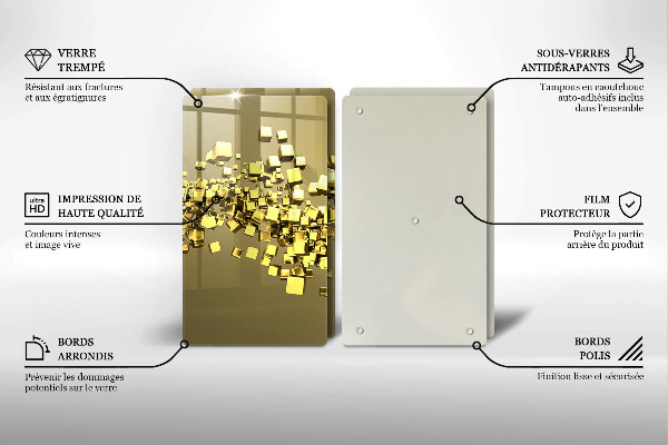 Glas Herdabdeckplatte Abstrakte 3D-Geometrie