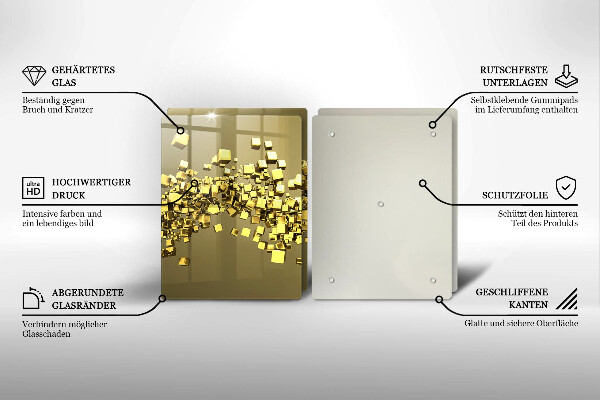 Glas Herdabdeckplatte Abstrakte 3D-Geometrie