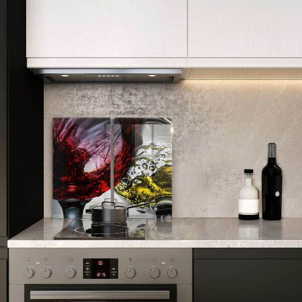 Glas Herdabdeckplatte Gläser Wein