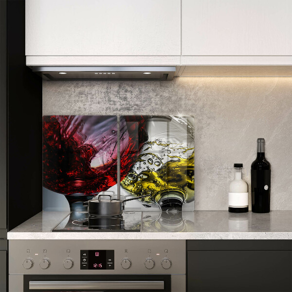 Glas Herdabdeckplatte Gläser Wein