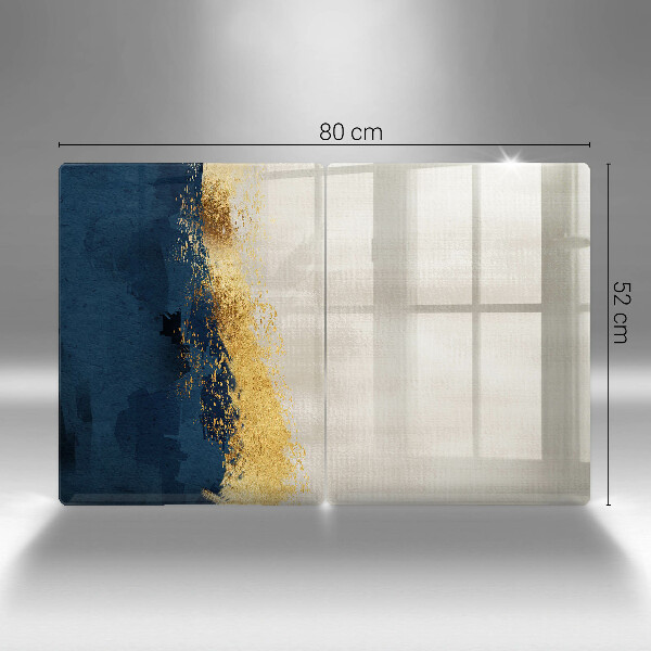 Glas Herdabdeckplatte Goldabstraktion