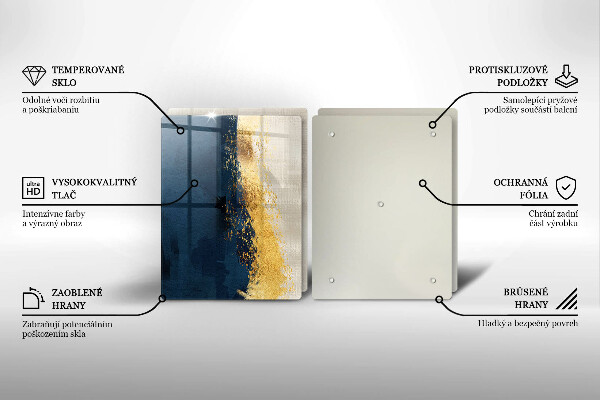 Glas Herdabdeckplatte Goldabstraktion