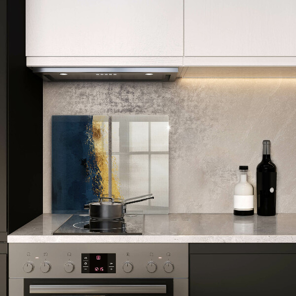 Glas Herdabdeckplatte Goldabstraktion