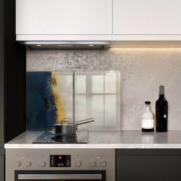 Glas Herdabdeckplatte Goldabstraktion