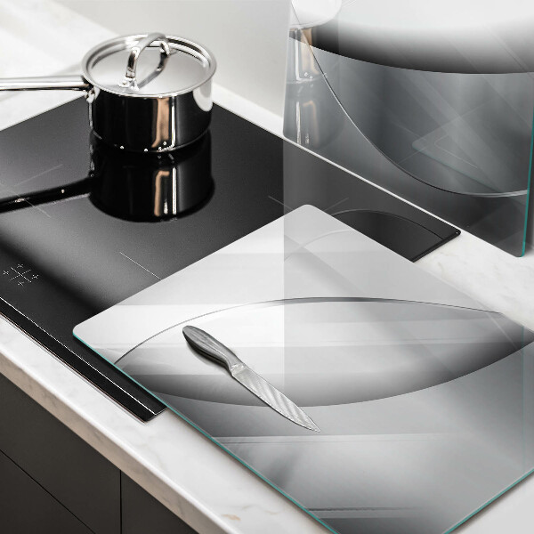Glas Herdabdeckplatte Abstraktes Liniendesign