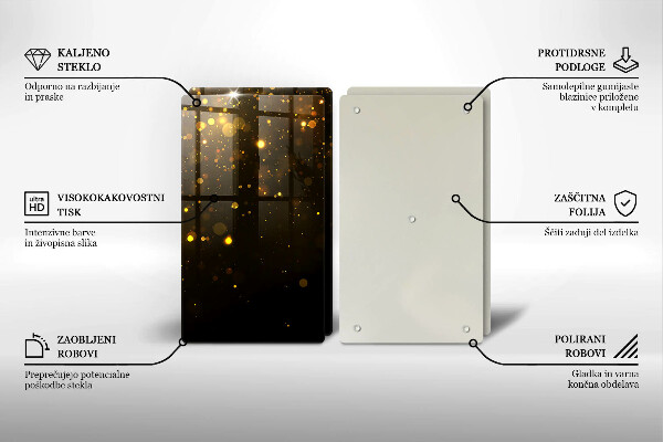 Glas Ceranfeldabdeckung Goldglitter